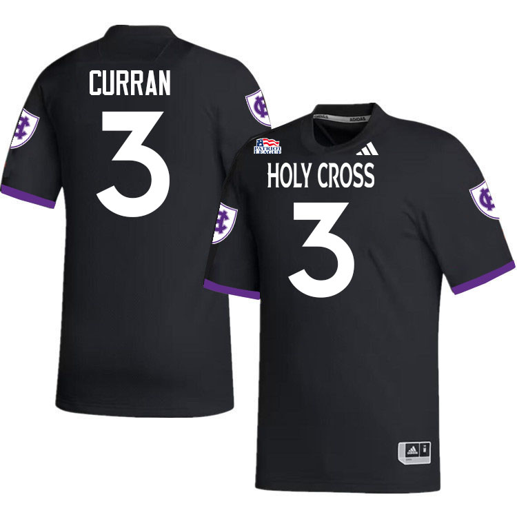 Holy Cross Crusaders #3 Ty Curran College Football Jerseys,Uniforms-Black